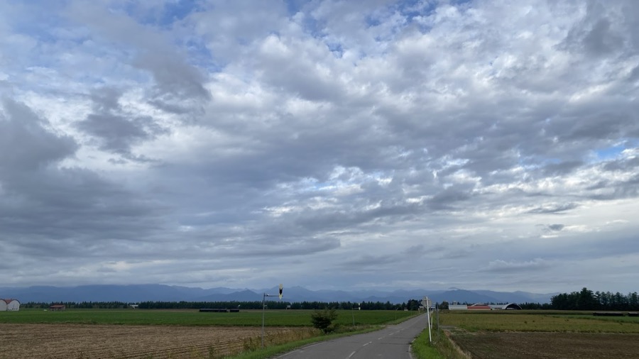 今朝は雲が多め