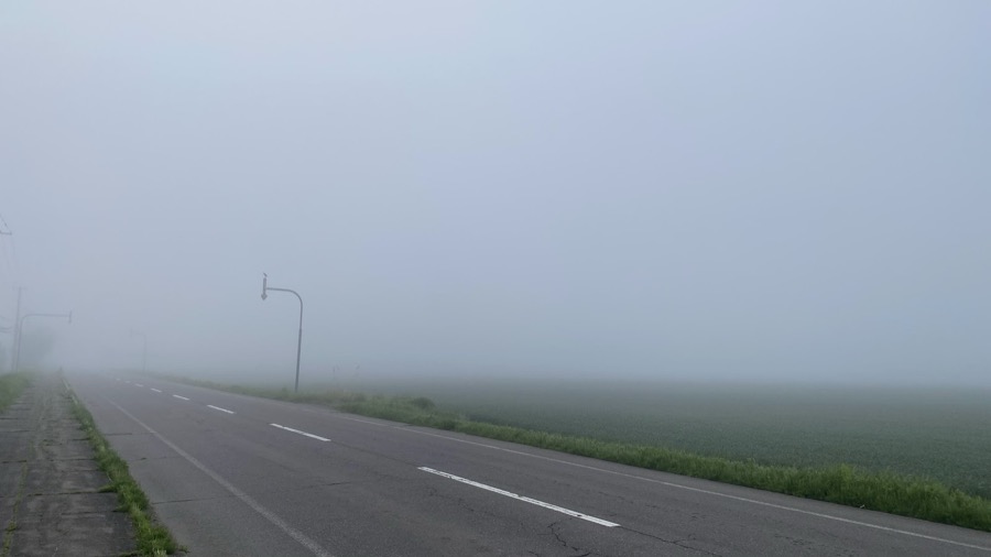 また霧の朝